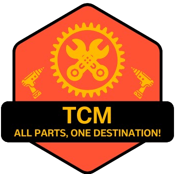 Website logo With parts and TCM word in footer