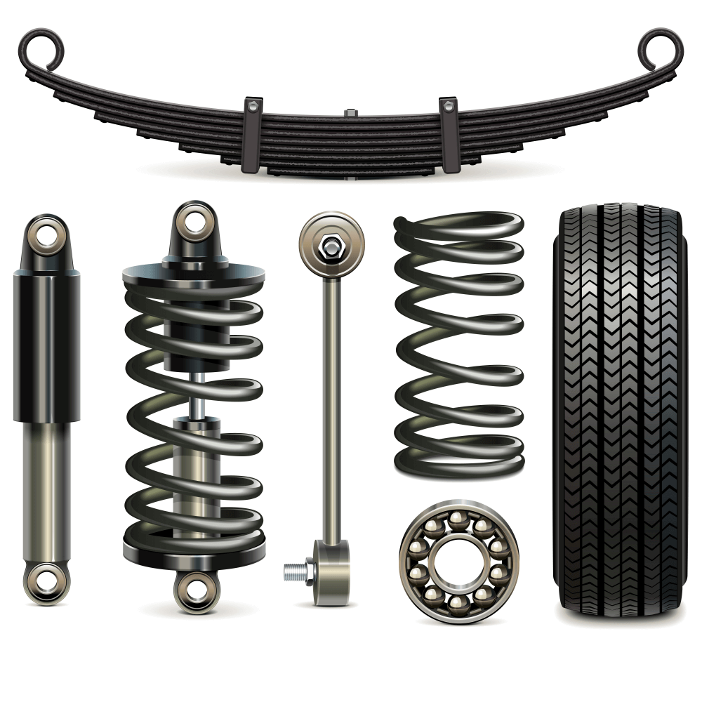 Car suspension like shokh tyre bearing and others